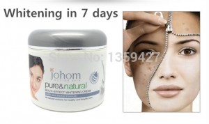 Chinese Beauty Advertisement for Johom "Pure and Natural" skin whitening cream.
