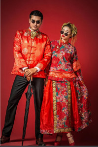 Chinese Couple at Contemporary Bridal Portrait Photoshoot 
