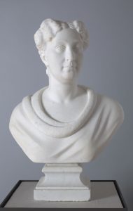 EDMONIA LEWIS (American, 1844–1907), Unidentified Female Bust, 1869, marble, 22 x 19 x 11 in. (55.88 x 48.26 x 27.94 cm), Gift of Elizabeth C. Roak and Robert H. Roak, 2017.62