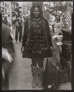 ACCRA SHEPP (American, born 1962), Shadow, Occupying Wall Street, October 15, 2011, 2011–2012, gelatin silver print, 20 x 16 in. (50.8 x 40.64 cm), Museum Purchase, Lloyd O. and Marjorie Strong Coulter Fund, 2015.18.2. © Accra Shepp
