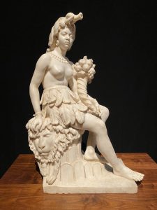 RANDOLPH ROGERS (American, 1825–1892), Africa, ca. 1850s, marble, 31 7/8 x 16 3/4 x 10 1/2 in. (81 x 42.5 x 26.7 cm), McGuigan Collection. Artwork in the public domain.