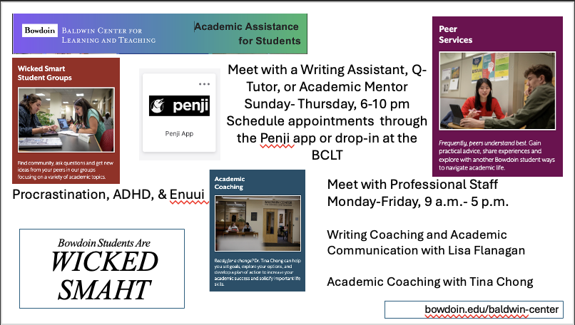 Overview of BCLT Services for students.