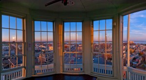 3x5 inch Sunset view from Inside Portland Observatory