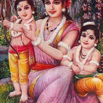 Sita single-handedly raises her and Rama's twin sons