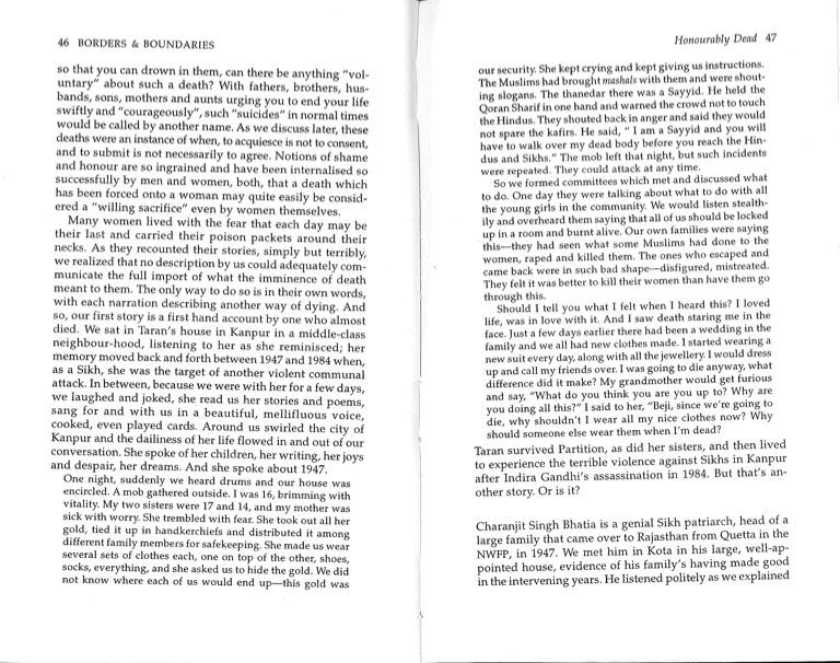 Taran, interviewed in "Borders and Boundaries"