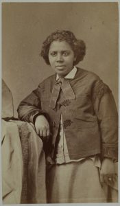 HENRY ROCHER (American, 1824–1887), Edmonia Lewis, 1870, albumen silver print, 3 15/16 x 2 3/8 in. (10 x 6.1 cm), McGuigan Collection. Artwork in the public domain.