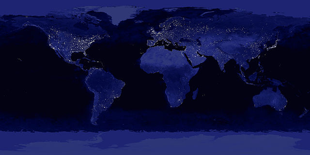 Composite image of the Earth at night