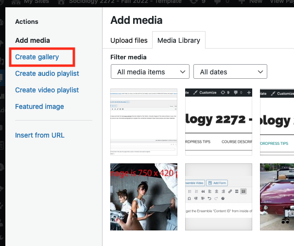 Add an Image Gallery to your site