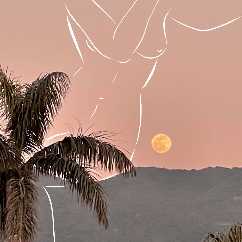 6. Peach Sunset, photograph and digital drawing, 2021